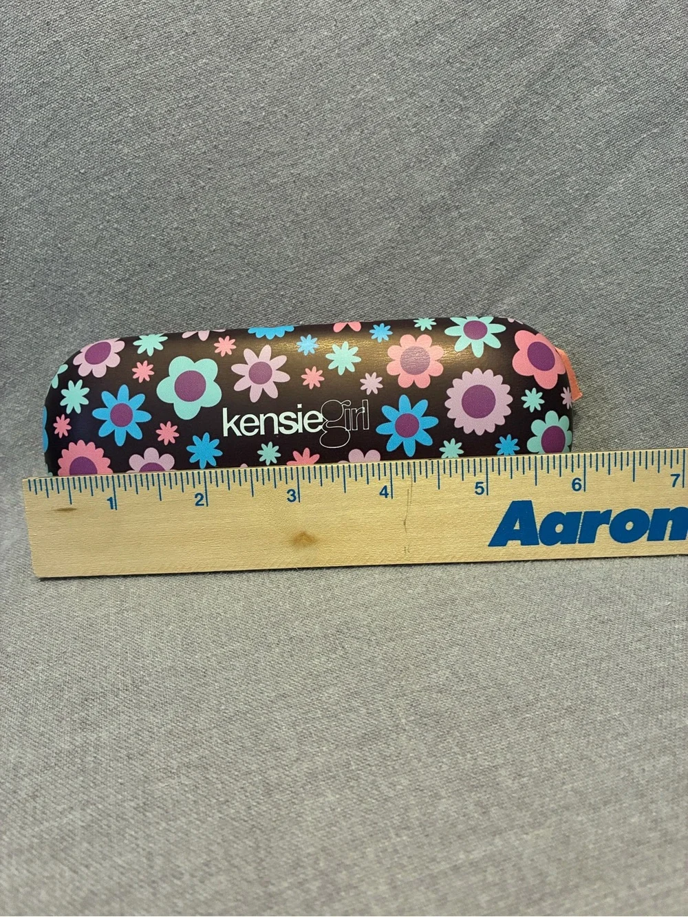 Kensie Girl Purple Floral Kids Eyeglass Case with Orange Cloth